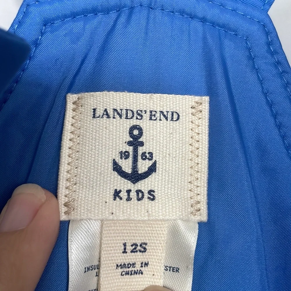 Lands’ End Unisex Kids Blue Snow Bibs - 12S NWOT